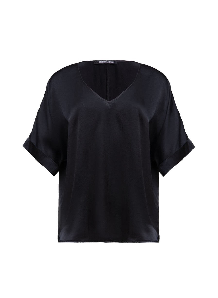 Basics Helene Galwas | Dolores Kurzarm Black Bluse Schwarz