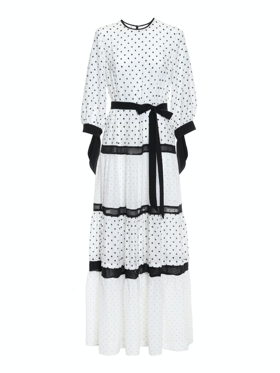 Kleider Helene Galwas | Benita Maxi-Kleid Aus Premiumbaumwolle Mit Polka Dots