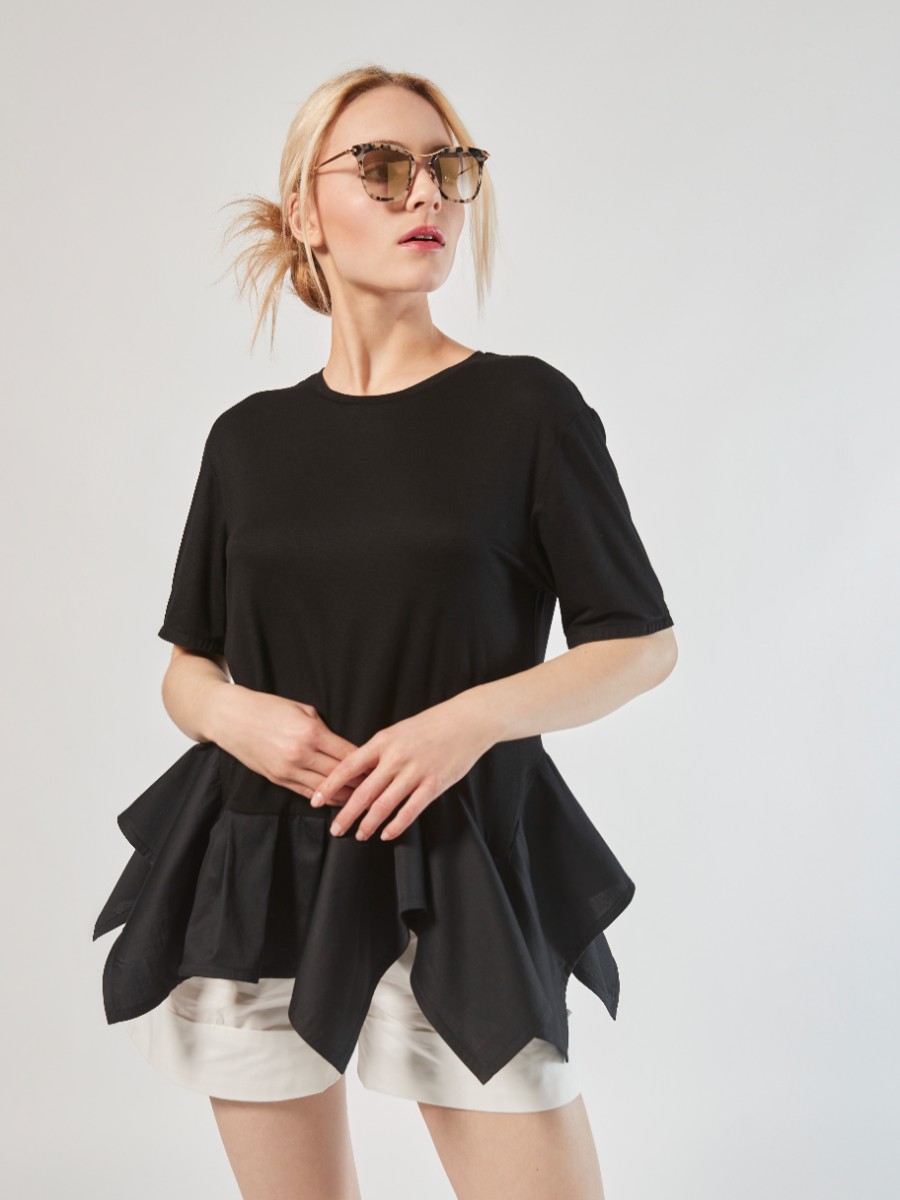 Shirts Helene Galwas | Flo Es Kurzarm Shirt Schwarz