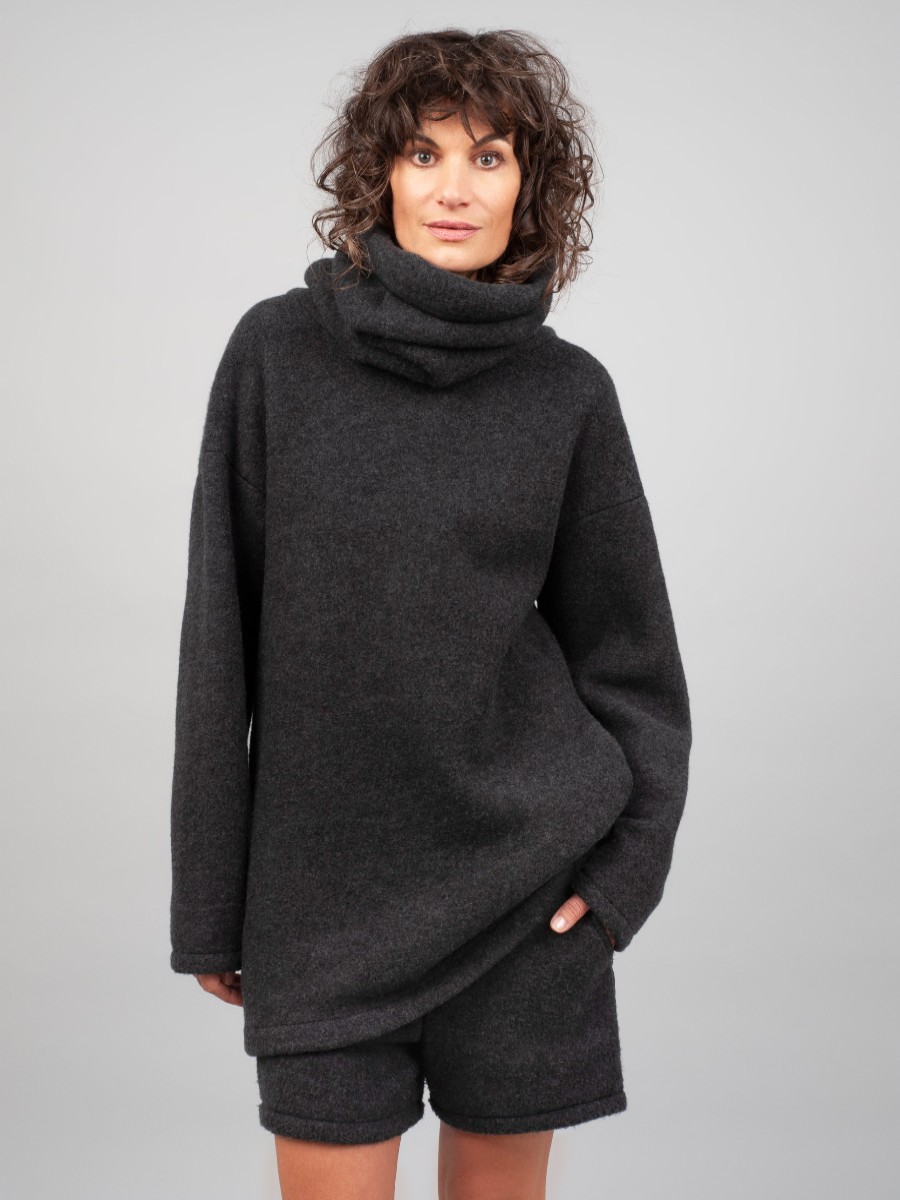 Pullover Helene Galwas | Emanuela - Pullover Aus Merinofleece Grau