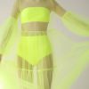 Bademoden Helene Galwas | Alena Maxikleid Aus Tull. Neon Gelb